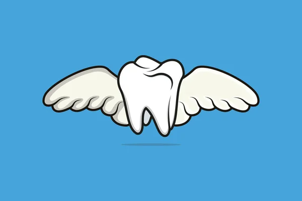 Dentista Dente Com Asas Ilustração Vetorial Cuidados Saúde Objetos Médicos —  Vetores de Stock