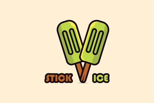 Pistazienstift Eis Vektorillustration Summer Sweet Food Ikone Konzept Dessert Symbol — Stockvektor