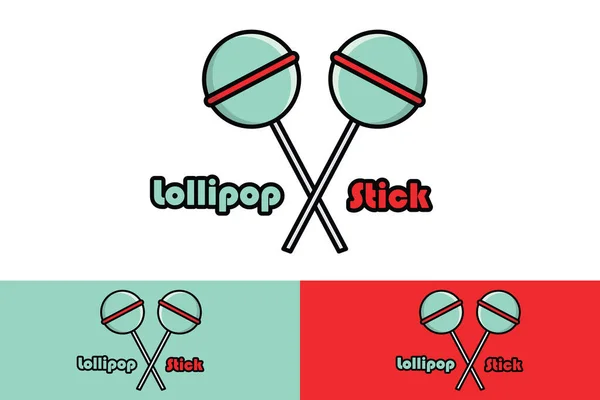 Lollipops Stick Candy Vektor Illustration Food Object Icon Konzept Wassermelonenform — Stockvektor