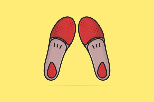 交叉符号矢量图解中的兼容正交单鞋鞋底 时尚对象图标概念 舒适而健康的黄底阴影步行矢量设计的底座 — 图库矢量图片#