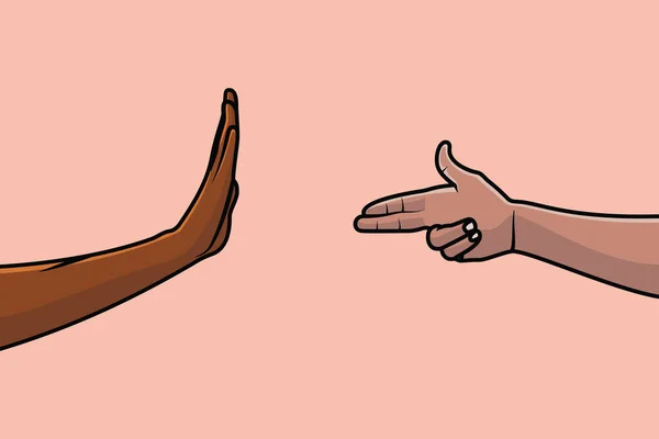 Människor Händer Med Olika Gestures Vektor Illustration Händerna Pekar Oskyldig — Stock vektor