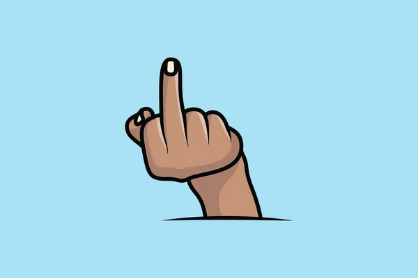Fuck Sign Gesture Male Hand Middle Finger Vector Illustration People — Stock vektor