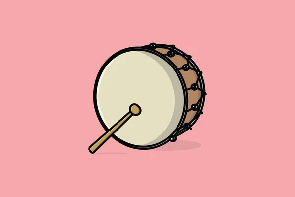 Drum Snare Sticks Vector Illustration Music Instrument Object Icon Concept — Image vectorielle