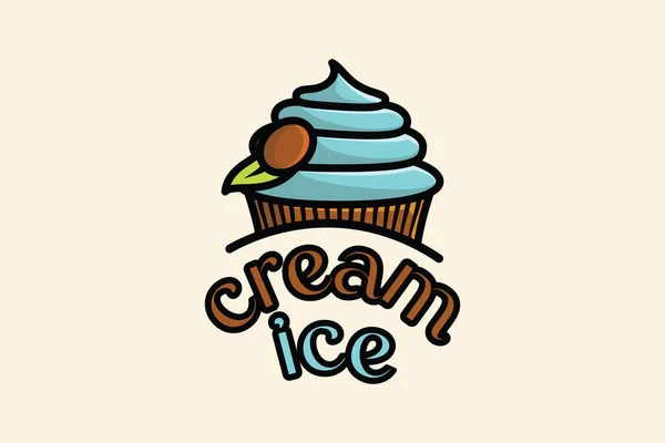Summer Ice Cream Cup Vektor Illustration Sommer Essen Und Eis — Stockvektor
