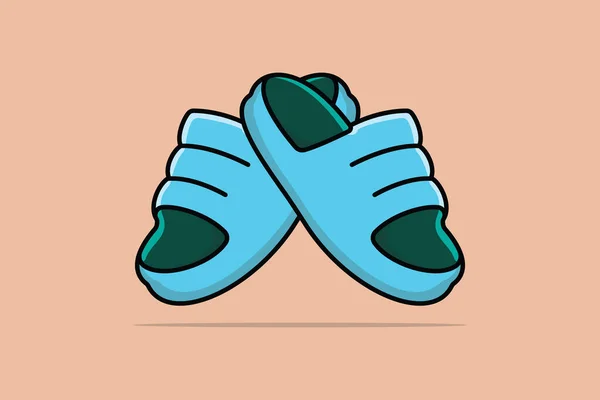 Homens Chinelos Sapatos Com Sapato Insole Vetor Ilustração Conceito Ícone — Vetor de Stock