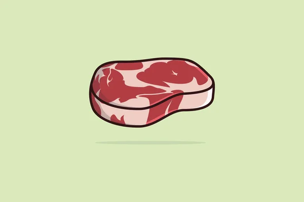 Grillbiff Raw Meat Vektor Illustration Koncept För Matföremål Bit Biff — Stock vektor