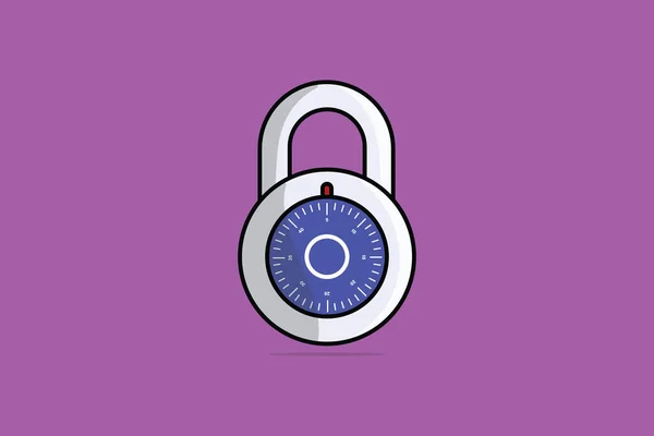 Vorhängeschloss Für Passwort Sichere Vektorabbildung Technologie Und Sicherheitsobjekte Symbolkonzept Symbolschutz — Stockvektor