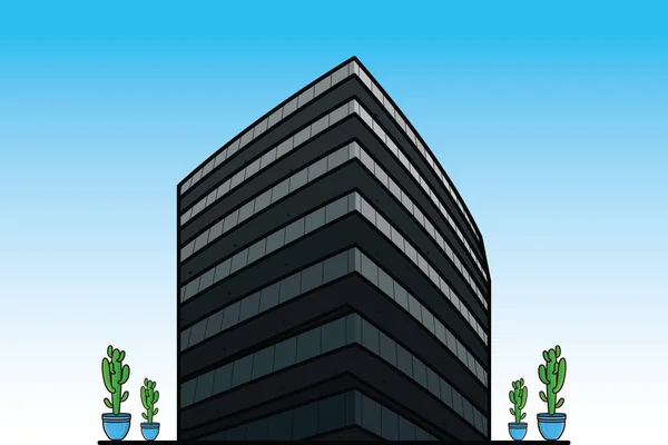 Office Building Flat Design Logo Icon Vector Illustration Company Buildings — Stock Vector