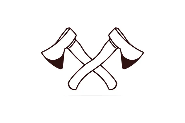 Hammer Cross Sign Vector Logo Bouwgereedschap Object Icoon Concept Boom — Stockvector