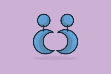 Plastik küpeler mücevher vektör çizimi. Güzellik modası nesneleri simgesi konsepti. Kadınlar eşsiz stil vektör tasarımında mücevher süslemeleri yaparlar..