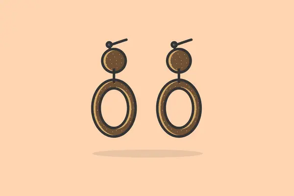 用于现代女孩的耳朵珠宝矢量插图 美容美发对象图标概念 具有宝石矢量设计的女士耳环 — 图库矢量图片