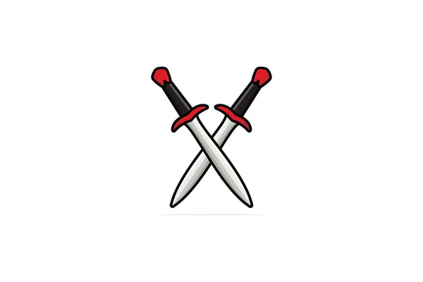 Kılıç Şövalyesi Çizimi Tatil Nesnesi Simgesi Konsepti Oyun Vektör Tasarımı — Stok Vektör