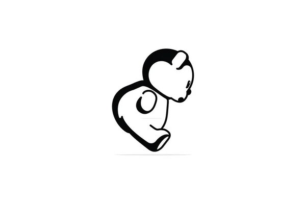Schattig Teddybeer Logo Ontwerp Dierlijke Natuur Icoon Concept Ontwerp Kinderen — Stockvector