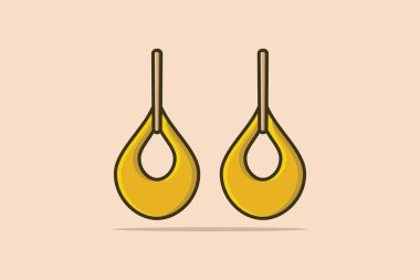 Bırak stili kadın küpeleri vektör illüstrasyonunu gösteriyor. Güzellik modası nesneleri simgesi konsepti. Mücevher taşıyıcı tasarımı olan küpe.