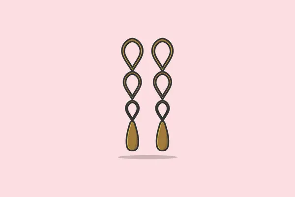 Women Stylish Jewelry Earrings Vector Illustration Beauty Fashion Objects Icon — Stock Vector