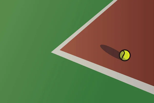 Balle Tennis Coin Illustration Vectorielle Court Concept Icône Objets Sportifs — Image vectorielle