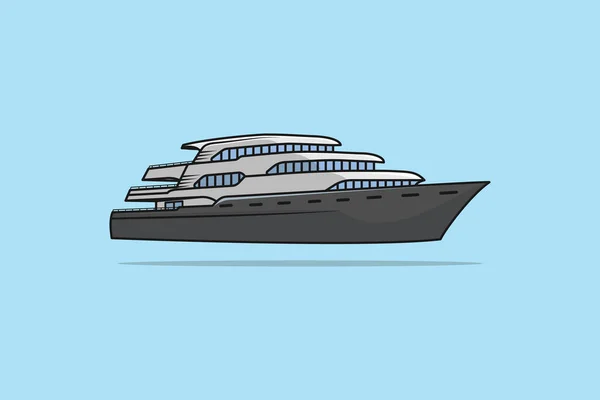 Teuer Schiff Für Reise Transport Schiff Vektor Illustration Seetransportobjekte Symbolkonzept — Stockvektor
