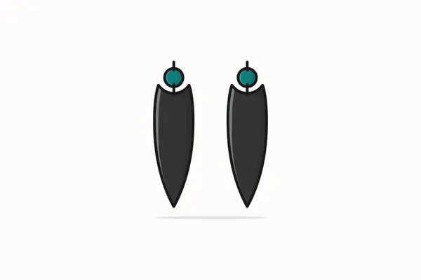 Schöne Ohrringe Schmuck Für Frauen Vektor Illustration Beauty Mode Objekte — Stockvektor