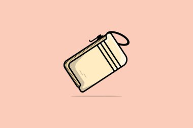 Güzel Kadın Cüzdanı veya çanta vektör çizimi. Güzellik modası nesneleri simgesi konsepti. Moda düz çanta vektör tasarımı.