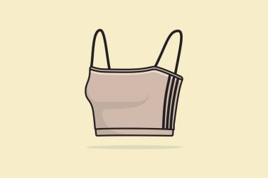 Kadın vektör illüstrasyonu için canlı asimetrik jimnastik sutyeni. Spor ve moda objeleri ikonu konsepti. Kadınlar ve kızlar için spor ve spor sutyeni. Gölgeli vektör tasarımı..