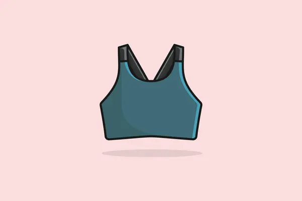 Sports and Gym Bra For Women and Girls Wear vector illustration. Sports and fashion objects icon concept. Girls sports bra vector design with shadow.