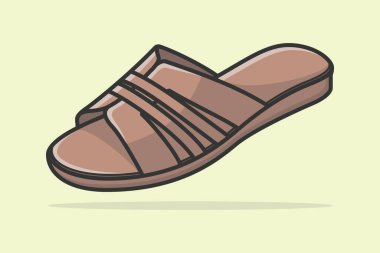 Şık Deri Kadın Terliği, Moda Gündelik Terlik Ayakkabı Çizme Çizmesi Çizimi. Güzellik modası nesneleri simgesi konsepti. Moda kadın terlik vektör tasarımı.