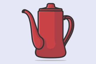 House Beautiful Teapot vektör çizimi. Mutfak içi nesne ikonu konsepti. Açık yeşil arka planda kapalı kapak vektör tasarımlı kahvaltı çayı. Kafe ve Restoran simgesi logosu.