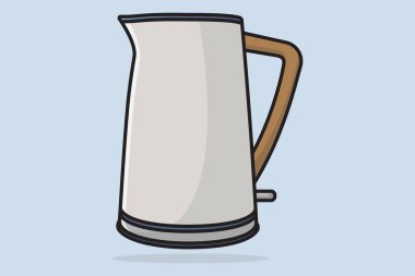 Kapalı Lid vektör illüstrasyonlu Old Style Teapot. Mutfak içi nesne ikonu konsepti. Gölgeli eski metal çaydanlık simgesi tasarımı.