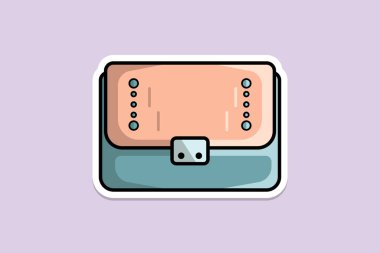 Kızlar Güzel El Çantası ya da Çanta Etiketi Tasarım Vektörü Çizimi. Güzellik modası nesneleri simgesi konsepti. Yeni gelen kadınlar parti çanta etiketi tasarım logosu.