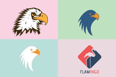 collection of Eagle Birds in circle vector logo Design. Eagle Vector illustration. clipart