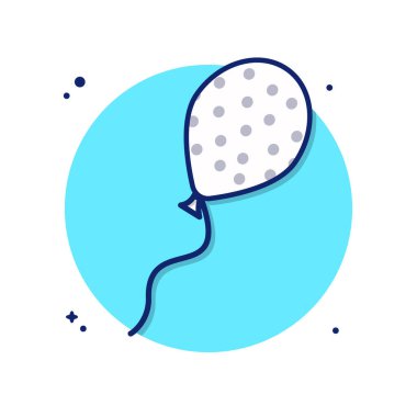 Şirin Balon Partisi Çizgi Film Vektör Simgesi İllüstrasyonu. Tatil Nesnesi Simgesi İzole edilmiş Premium Vektörü. Düz Çizgi Film Biçimi