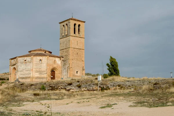 Utanför Den Romanska Kyrkan Vera Cruz Ett Världsarv Segovia Spanien — Stockfoto