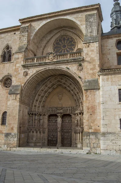 Entrée Gothique Cathédrale Burgo Osma Dans Province Soria Espagne — Photo