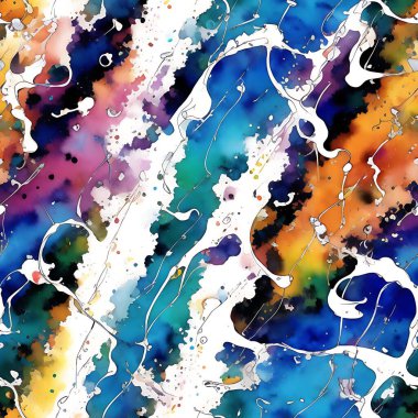 Arka plan kamuflajı için kusursuz suluboya desenli tasvirler