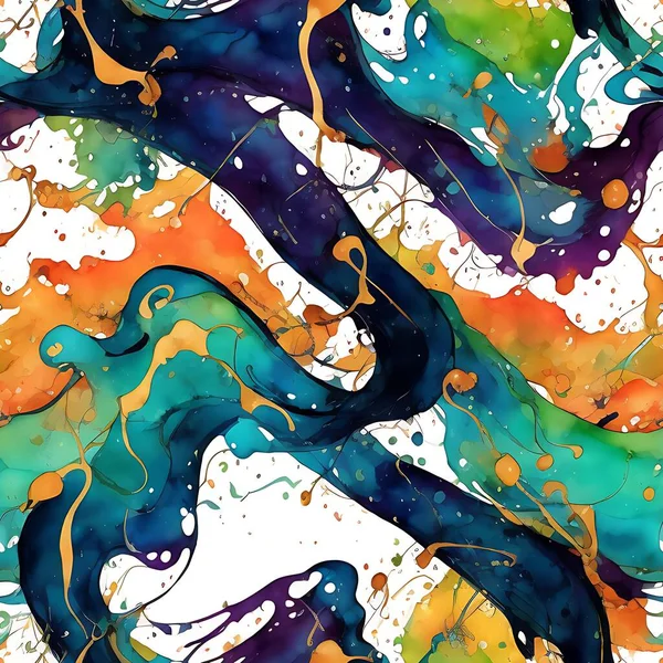 Nahtloses Aquarell Textilmodemuster Für Bademode Camo — Stockfoto