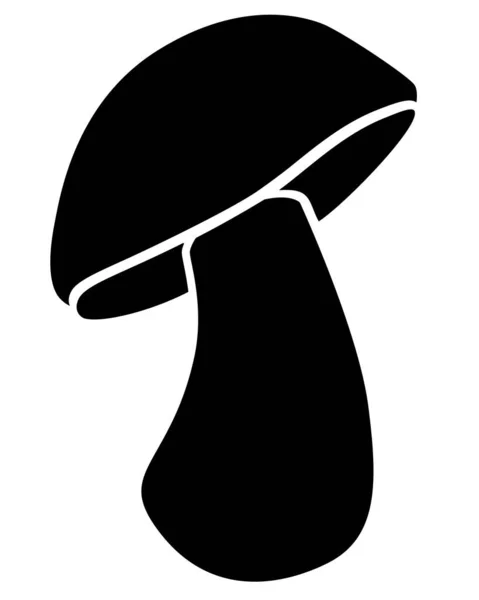 Boletus Edulis ペニーパン食用森キノコ ロゴやピクトグラムのベクトルシルエット画像 看板やアイコンのためのポルチーノキノコ — ストックベクタ