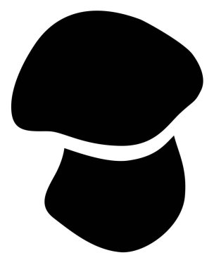 Boletus edulis, yenebilir çörekli orman mantarı logo ya da piktogram için vektör siluet resmi. İşaret veya simge için Porcino mantarı