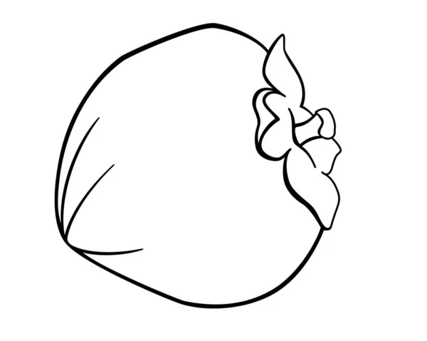 Persimmon Fruit Avec Une Fleur Séchée Une Tige Image Vectorielle — Image vectorielle