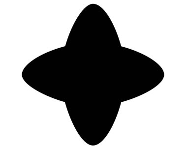 Dört köşeli geometrik yıldız - logo veya piktogram için vektör siluet resim. Simge ya da işaret için yıldız