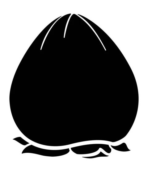 Persimmon Őszi Egzotikus Gyümölcs Vektor Sziluett Kép Logó Vagy Piktogram — Stock Vector