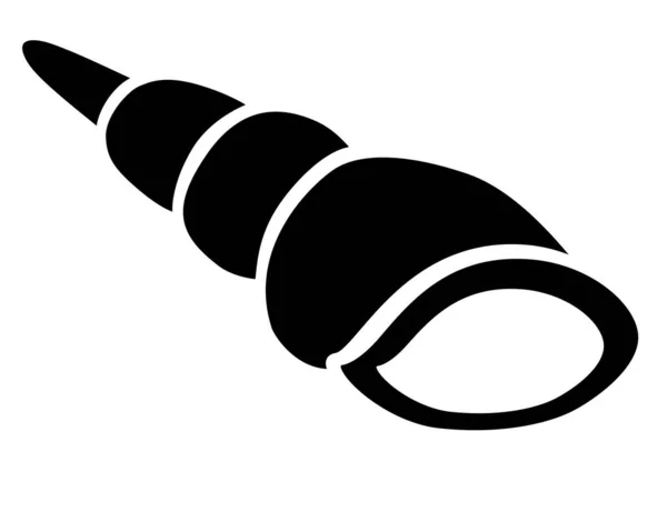 貝殻の螺旋状の海洋シルエット ロゴやピクトグラムのためのベクトルテンプレート アイコンや海のテーマにサインのシェルシルエット — ストックベクタ