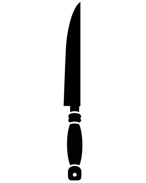 Mutfak Bıçağı Silueti Yemek Pişirme Aracı Işaret Logo Için Vektör — Stok Vektör