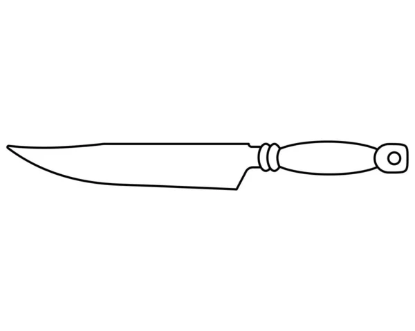 Mutfak Bıçağı Doğrusal Yemek Hazırlama Aracı Boyama Kitabı Işaret Logo — Stok Vektör