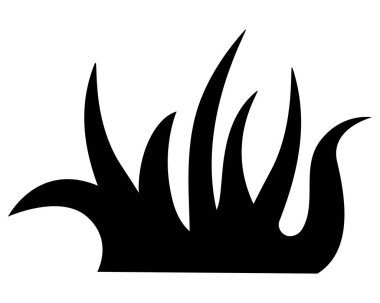 Çimen, basit bitki silueti - logo veya piktogram için vektör çizimi. Kimlik, simge veya imza için çim silueti