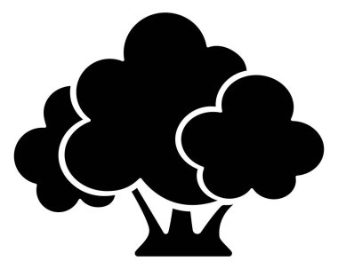 Bush stilize edilmiş, basit bitki silueti - logo veya piktogram için vektör çizimi. Kimlik, simge ya da işaret için Bush silueti