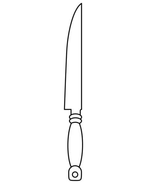 Mutfak Bıçağı Yemek Hazırlama Aracı Boyama Kitabı Işaret Logo Için — Stok Vektör