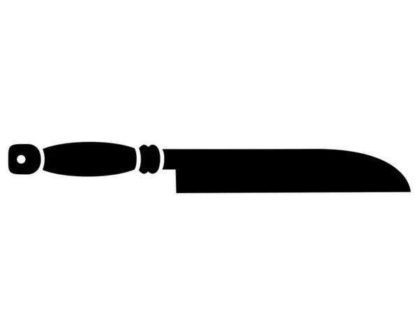 Mutfak Bıçağı Silueti Yemek Pişirme Aracı Işaret Logo Için Vektör — Stok Vektör