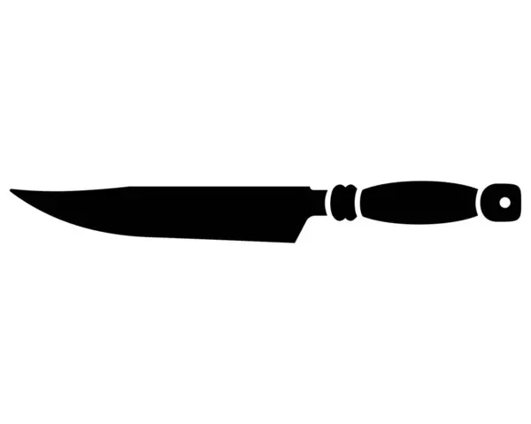 Keukenmes Silhouet Kookgereedschap Vector Illustratie Voor Teken Logo Groot Keukenmes — Stockvector