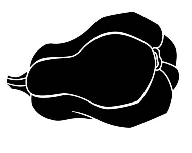 Balkabağı silueti sebze yiyeceği - logo veya piktogram için vektör silueti. Şablon, işaret ya da simge için kabak güz meyvesi