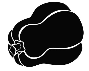 Balkabağı silueti sebze yiyeceği - logo veya piktogram için vektör silueti. Şablon, işaret ya da simge için kabak güz meyvesi